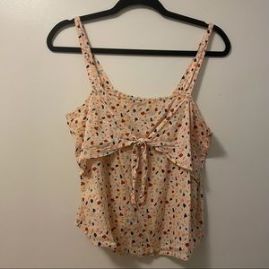 Madewell Pink Terrazzo Tie Front Tank Top Size 6